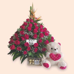 arreglos florales con peluches y chocolates floristeria en bogota madi floral